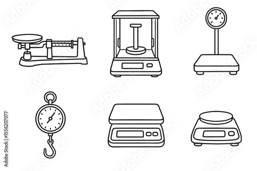 Various types of scales and balances for accurate weight measurement