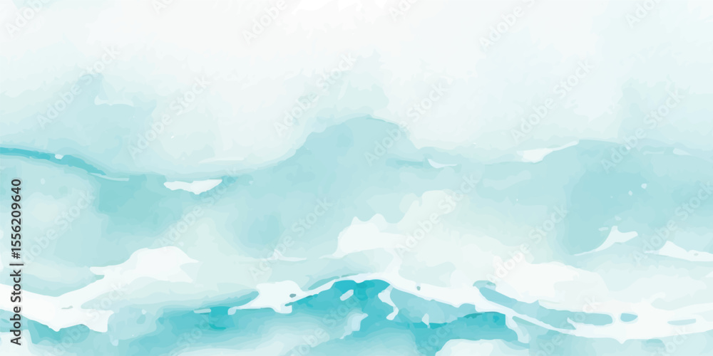 Obraz premium Gentle Blue Watercolor Wave Texture with Subtle Gradient Layers and Airy Brush Strokes for Spa and Wellness Backgrounds