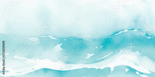 Gentle Blue Watercolor Wave Texture with Subtle Gradient Layers and Airy Brush Strokes for Spa and Wellness Backgrounds