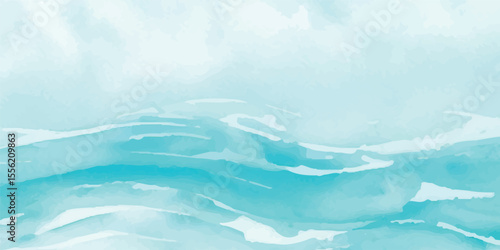  Elegant Blue Watercolor Sea Ripple Pattern with Delicate Brush Details and Light Gradient Wash for Relaxed Nautical Visuals