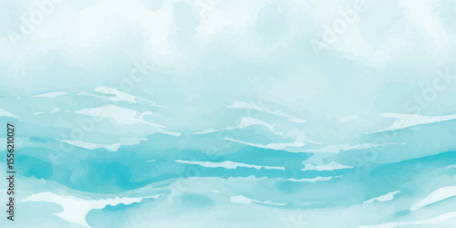  Elegant Blue Watercolor Sea Ripple Pattern with Delicate Brush Details and Light Gradient Wash for Relaxed Nautical Visuals