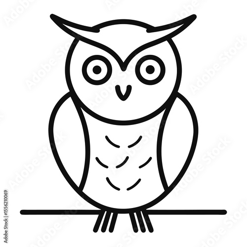 Minimalist Owl Line Art A Simple Vector Illustration of an Owl Perched on a Branch Ideal for Logo Design and Nature Themed