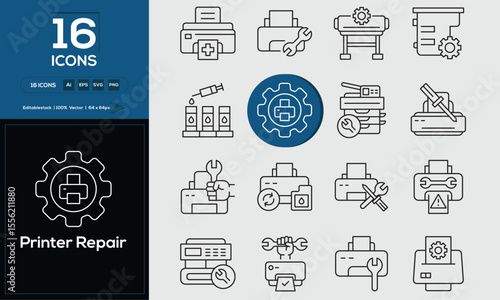 Printer Repair Set of high-quality icons that are suitable for Printer Repair. And change your next projects with minimalist icon design, perfect for websites, mobile apps, books, social media