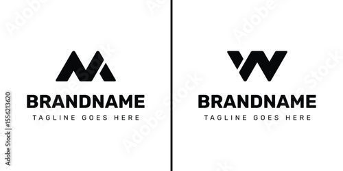 Letters NM or NW Monogram Logo, suitable for any brand with NM MN NW WN initials