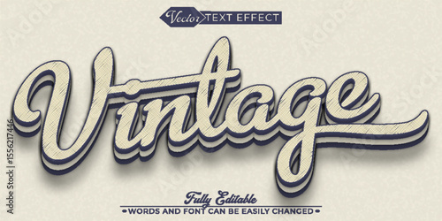 Cartoon Vintage Vector Editable Text Effect Template