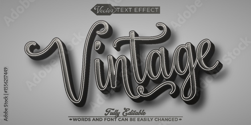 Cartoon Vintage Vector Editable Text Effect Template