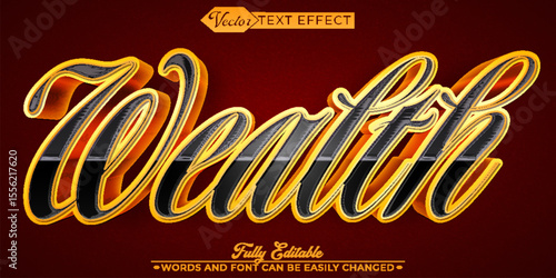 Wealth Growth Vector Editable Text Effect Template