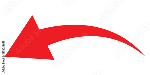 Long curve arrow icon. Long arrow. Curved arrow icon isolated on white background. Long curve arrow icon vector illustration.