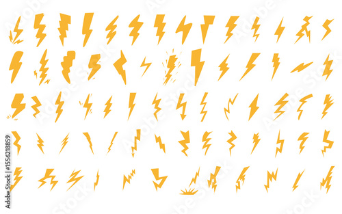 Pack thunder Lightning icons with various shapes collection