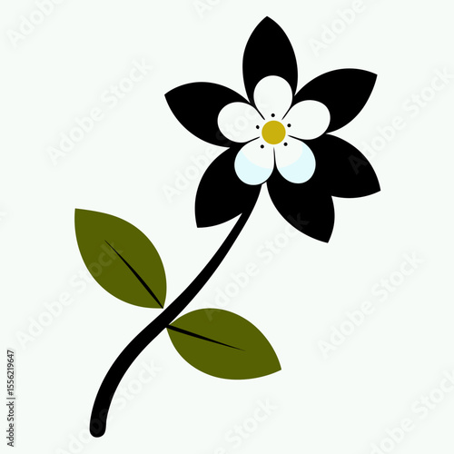 black and white flower