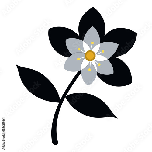 black and white flower
