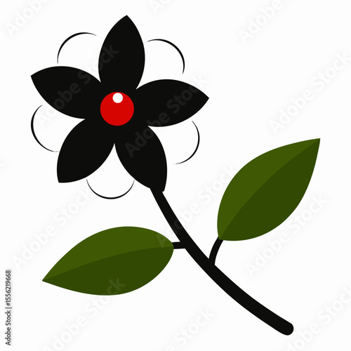 black and white flower