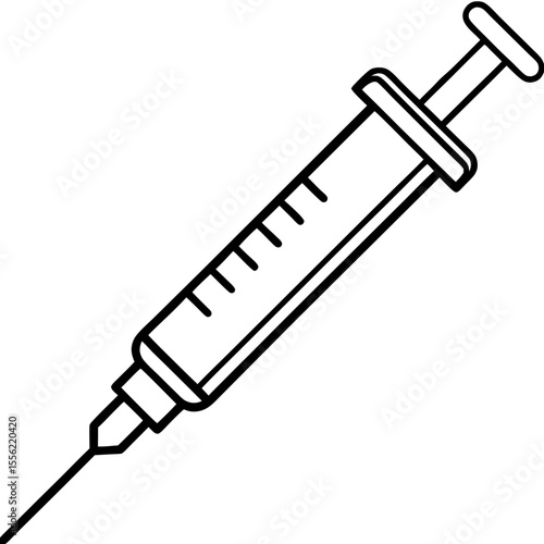 Injection Needle Vector Line