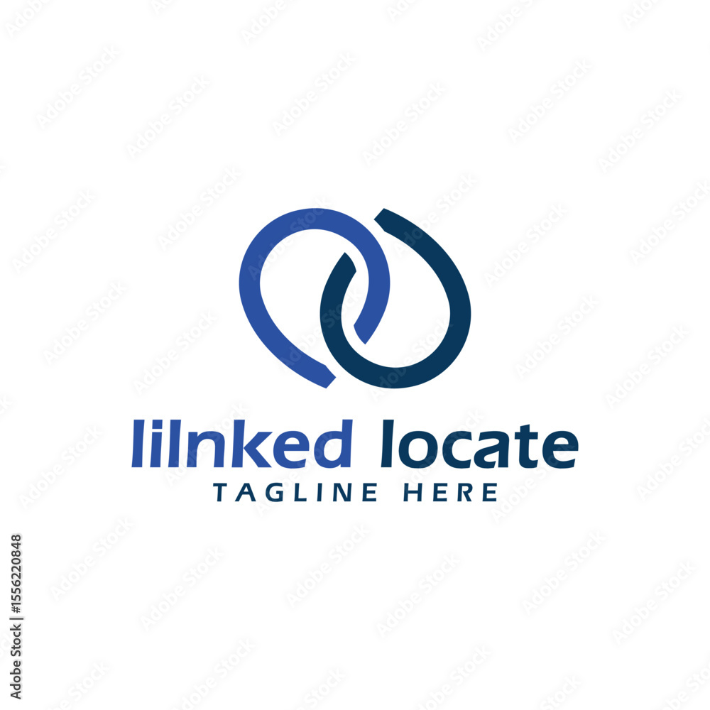 linked location logo design modern minimal concept GPS technology sign map travel linked location logo design modern minimal concept GPS technology sign map travel