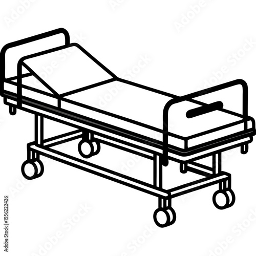 Isometric Medical Bed Illustration