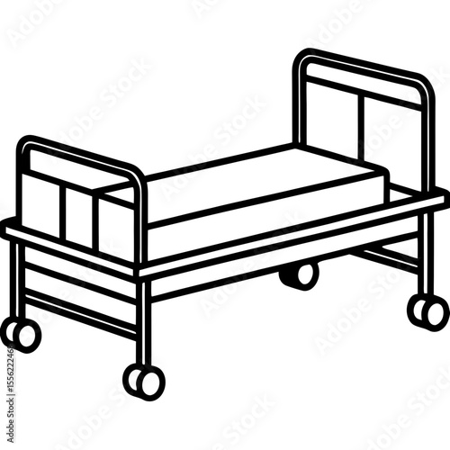 Isometric Medical Bed Illustration