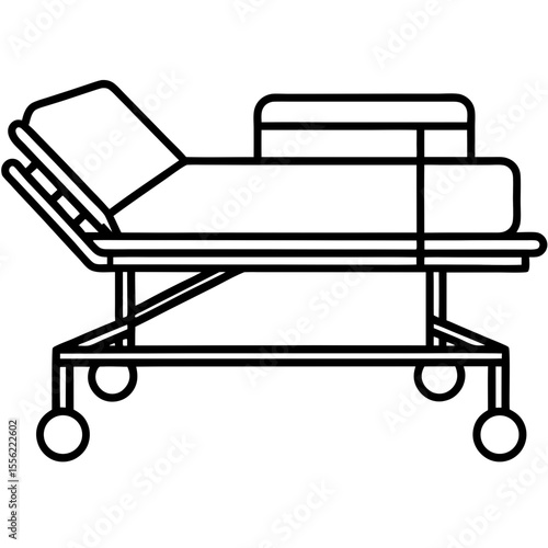 Isometric Medical Bed Illustration