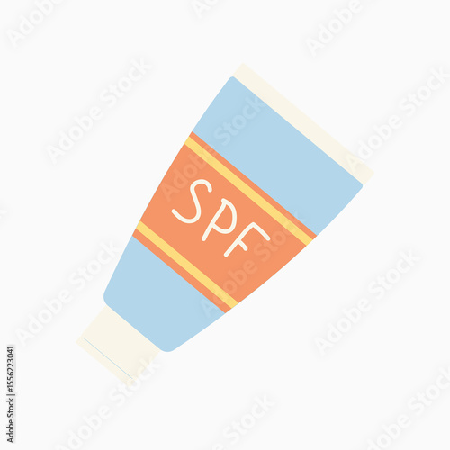sunblock tube flat icon isolated on white