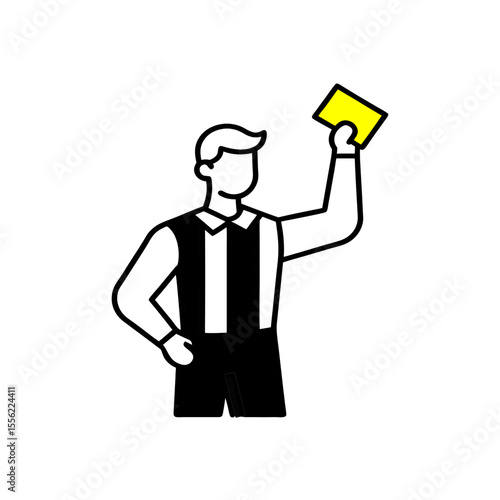 referee showing a yellow card