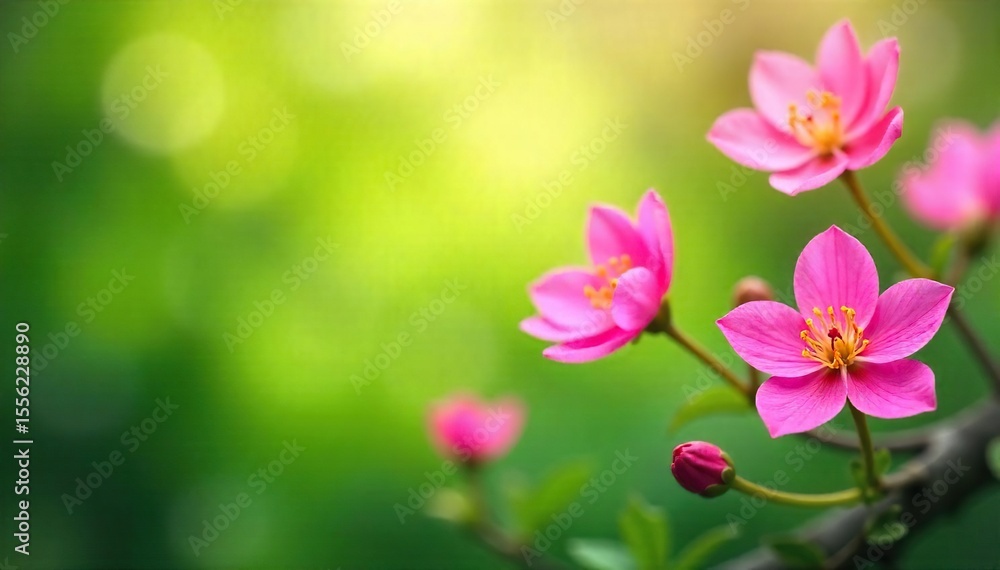 Vibrant, spring-like blossoms bursting with color on a lush green background; a joyful, energetic scene reflecting the beauty of nature's renewal , cheerful, close-up Vibrant, spring-like blossoms bursting with color on a lush green background; a joyful, energetic scene reflecting the beauty of nature's renewal , cheerful, close-up