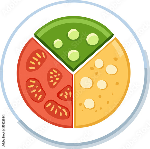 Illustration alimentation saine vectorielle