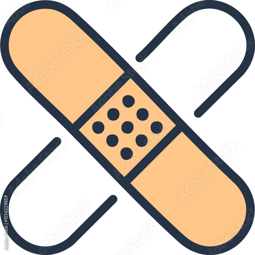Symbole santé croisé stylisé