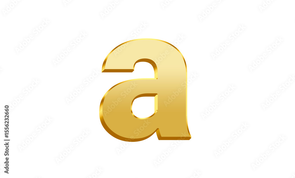 Lowercase letter a with 3d gold effect Lowercase letter a with 3d gold effect