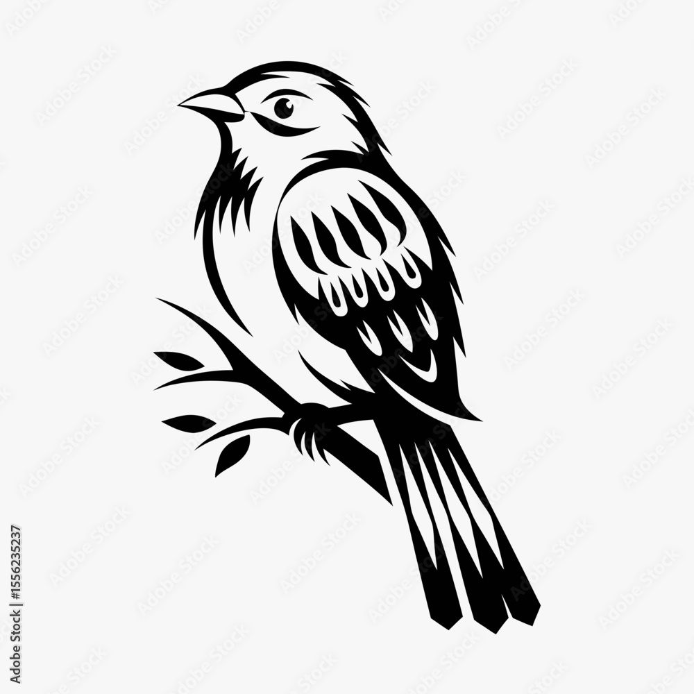 Bird of paradise sitting on a branch vector illustration isolated on white background Bird of paradise sitting on a branch vector illustration isolated on white background