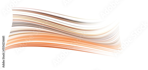 Abstract orange and brown wave lines; dynamic, energetic, modern design element.