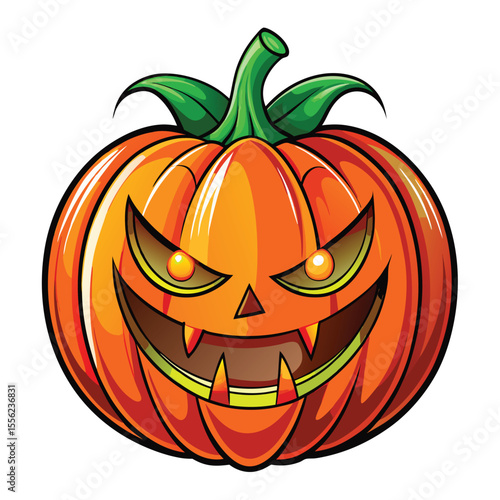 Halloween Pumpkin Ghost Illustration Full Moon Night