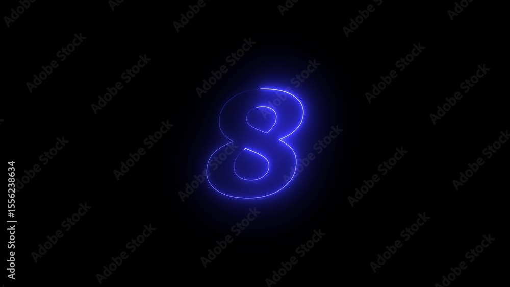 neon text 8 number countdown icon background 4k animation neon text 8 number countdown icon background 4k animation