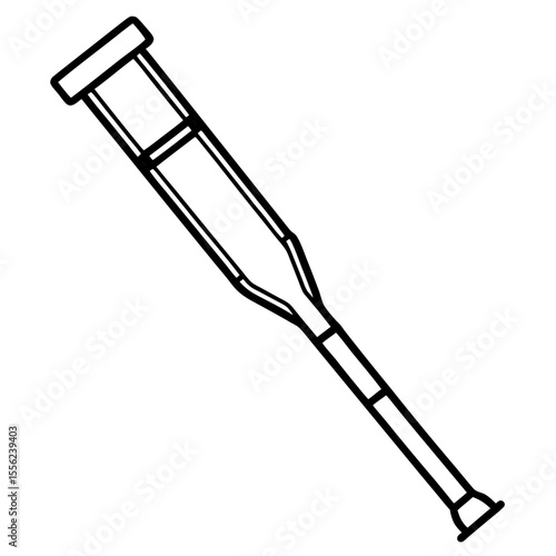 Orthopedic Crutch Flat Illustration