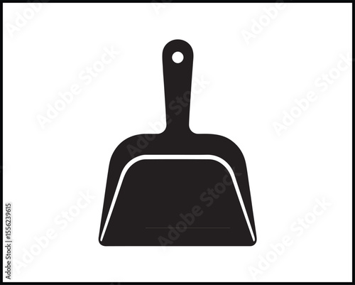 dustpan silhouette flat icon high contrast vector
