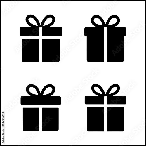gift box silhouettes in minimal festive vector