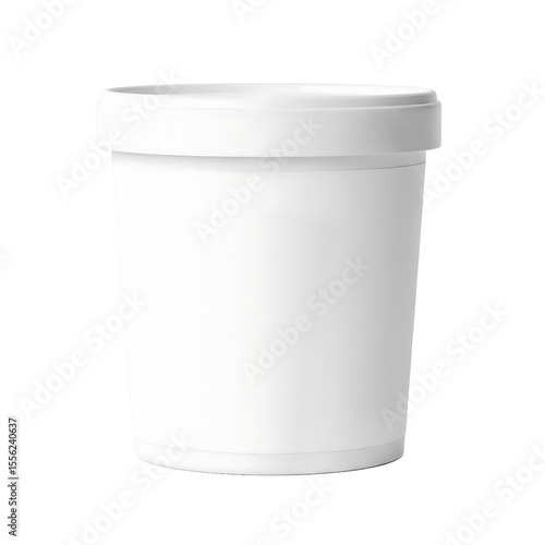 White ice cream quart tub container isolated on white background