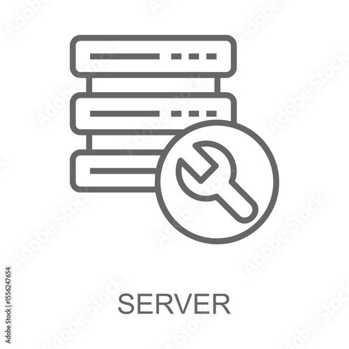 Server Icon Line Style. Design Vector Illustration