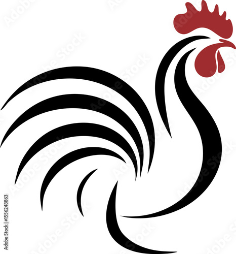 Stylized Rooster Poultry Icon