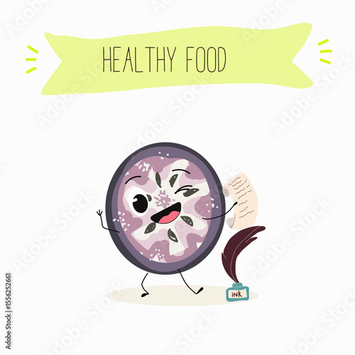 Cherry, fruit, dogwood, cornelian, cornus, funny cheerful characters. Vector hand drawn  illistration.