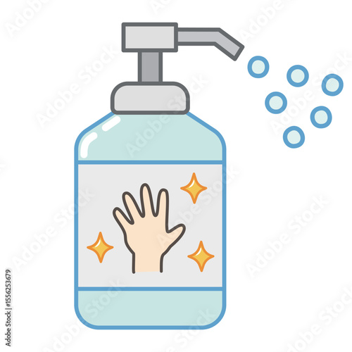 アルコール消毒ボトルのイラスト