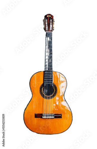 acoustic guitar isolated on white