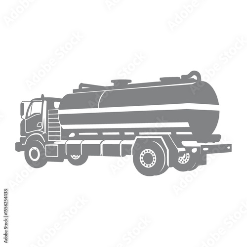 Tanker Truck Silhouette Illustration for Fuel Transportation
