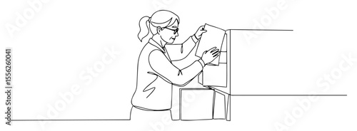 woman using atm machine line art
