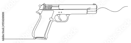 handgun side view weapon line drawing