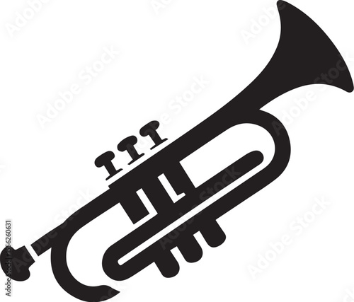 black and white vector of trumpet
