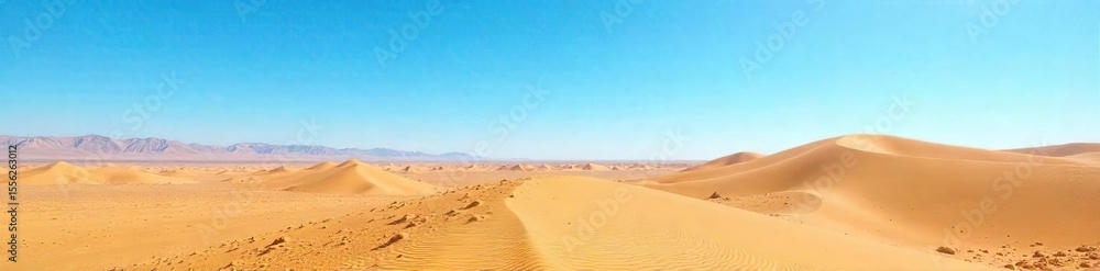 Expansive Arid Landscape Under a Clear Blue Sky Endless Horizon, Perfect for Emptiness, Space, and Nature Concepts Expansive Arid Landscape Under a Clear Blue Sky Endless Horizon, Perfect for Emptiness, Space, and Nature Concepts