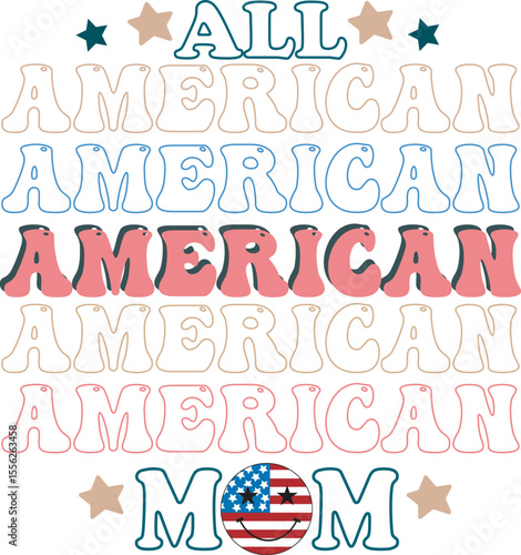 All American MOM 4th July design