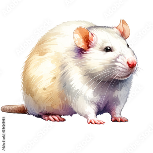 Adorable Rat: A charming illustration of a cute rat, showcasing its soft fur and inquisitive nature. capturing the essence of this often-misunderstood creature in a playful manner.