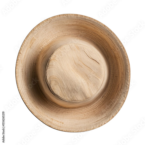 wooden bowl isolated on white background