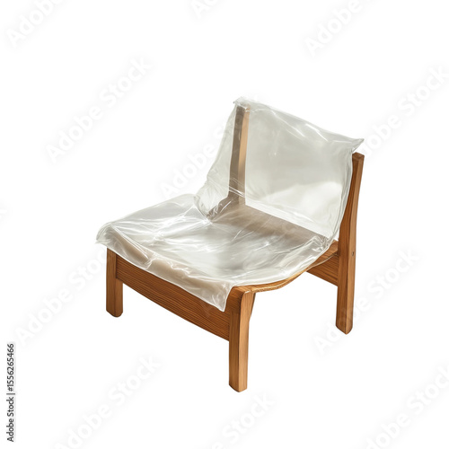 wooden chair on white background