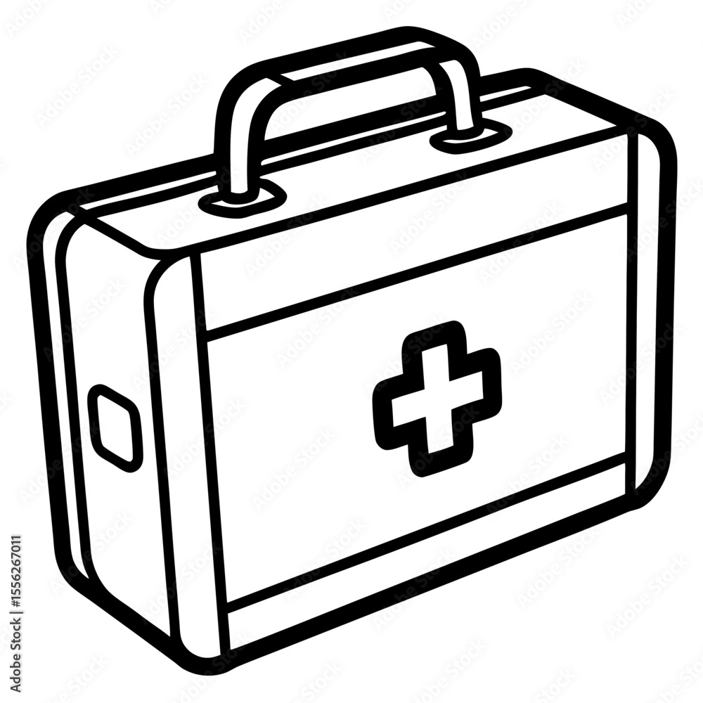 Obraz premium Flat First Aid Box Vector